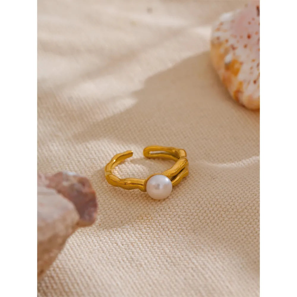 Asymmetric Pearl Ring