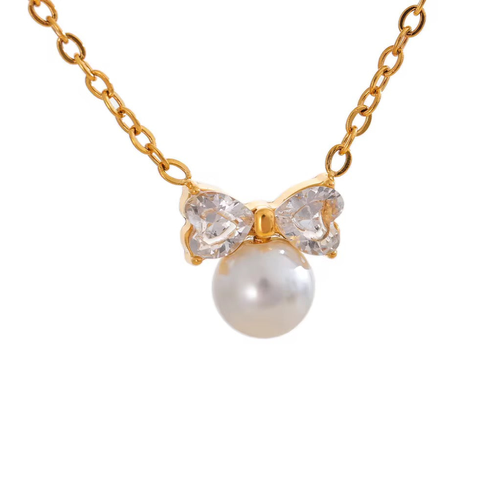 Pearl Bow Necklace